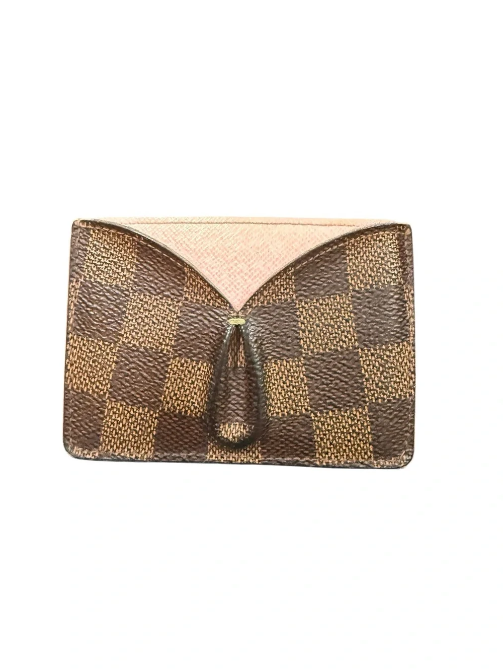 Louis Vuitton Damier Ebene Porte Cartes Double Card Holder Rose Ballerine